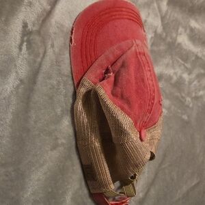Red and Tan Distressed Cap